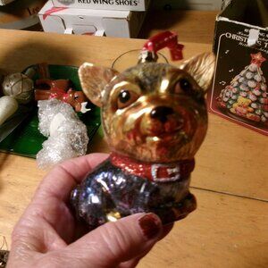 yorkshire vtg 1990 Rausch blown glass ornament 5 in cute york